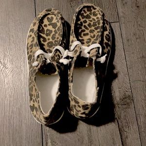 Ladies leopard print shoes.